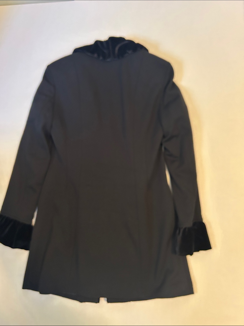 INC Women’s Black Velvet-Trim Long Jacket - Picture 10 of 10